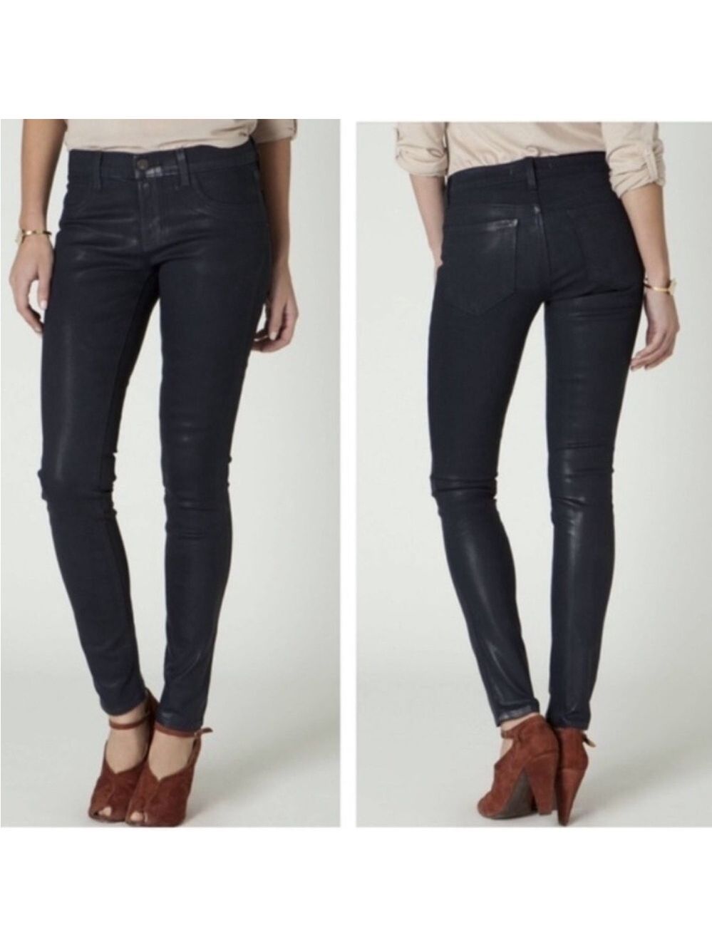 J Brand Coated Legging Jeans in Glory, Size 27